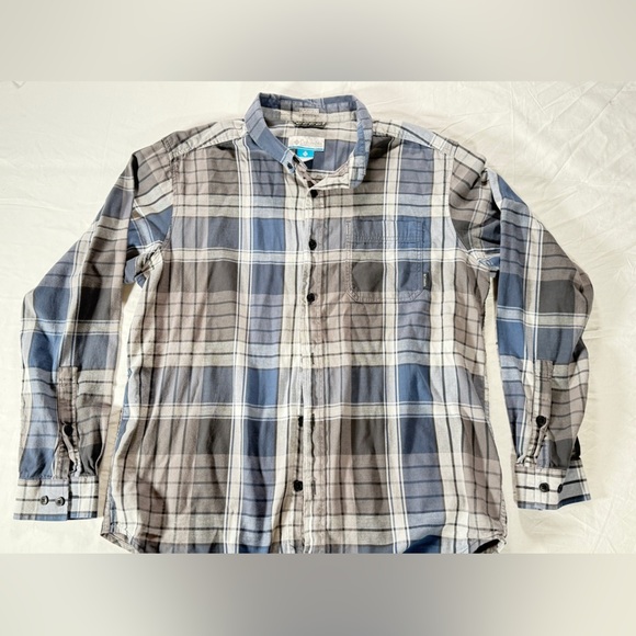 Columbia Men's Blue and Gray Plaid Soft Casual Shirt.  Sz Large - Picture 1 of 5